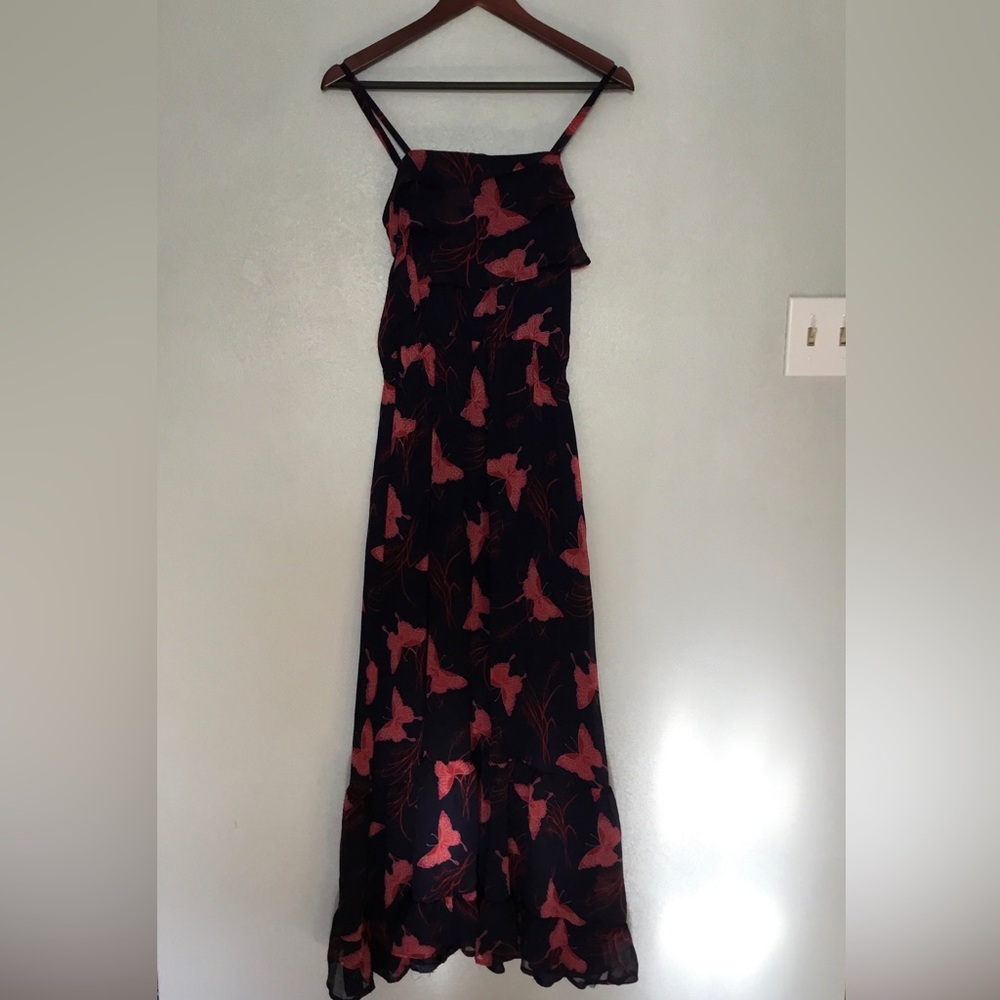 Express Navy Floral Butterfly Print Maxi Dress - Picture 4 of 8